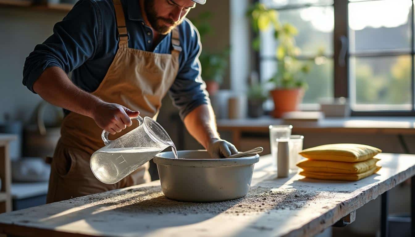 Illustration: Comprendre l’importance du dosage entre l’eau et la colle pour un mortier performant