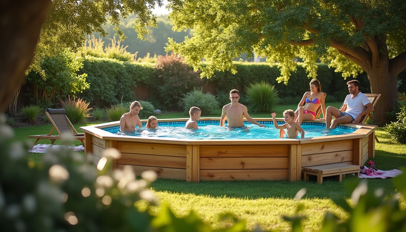 Illustration: Pourquoi opter pour une piscine en bois avec une forme hexagonale ?